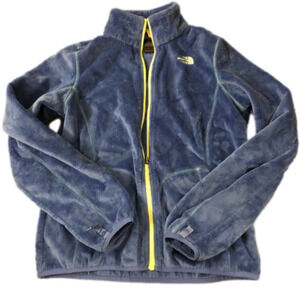 THE north face super soft plush full zip blue jacket